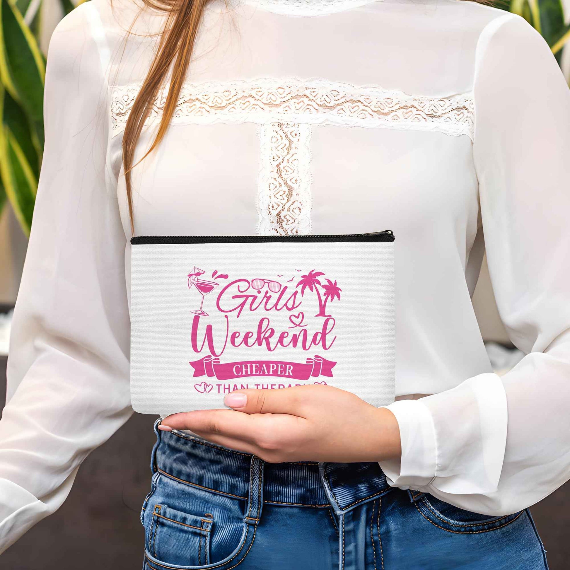 SEAOYOZO Girls Weekend Gifts Makeup Bags for Women Girls Trip Gifts Cosmetic Bag Travel Toiletry Bag Zipper Pouch Friendship Bachelorette Party Favors Birthday Christmas