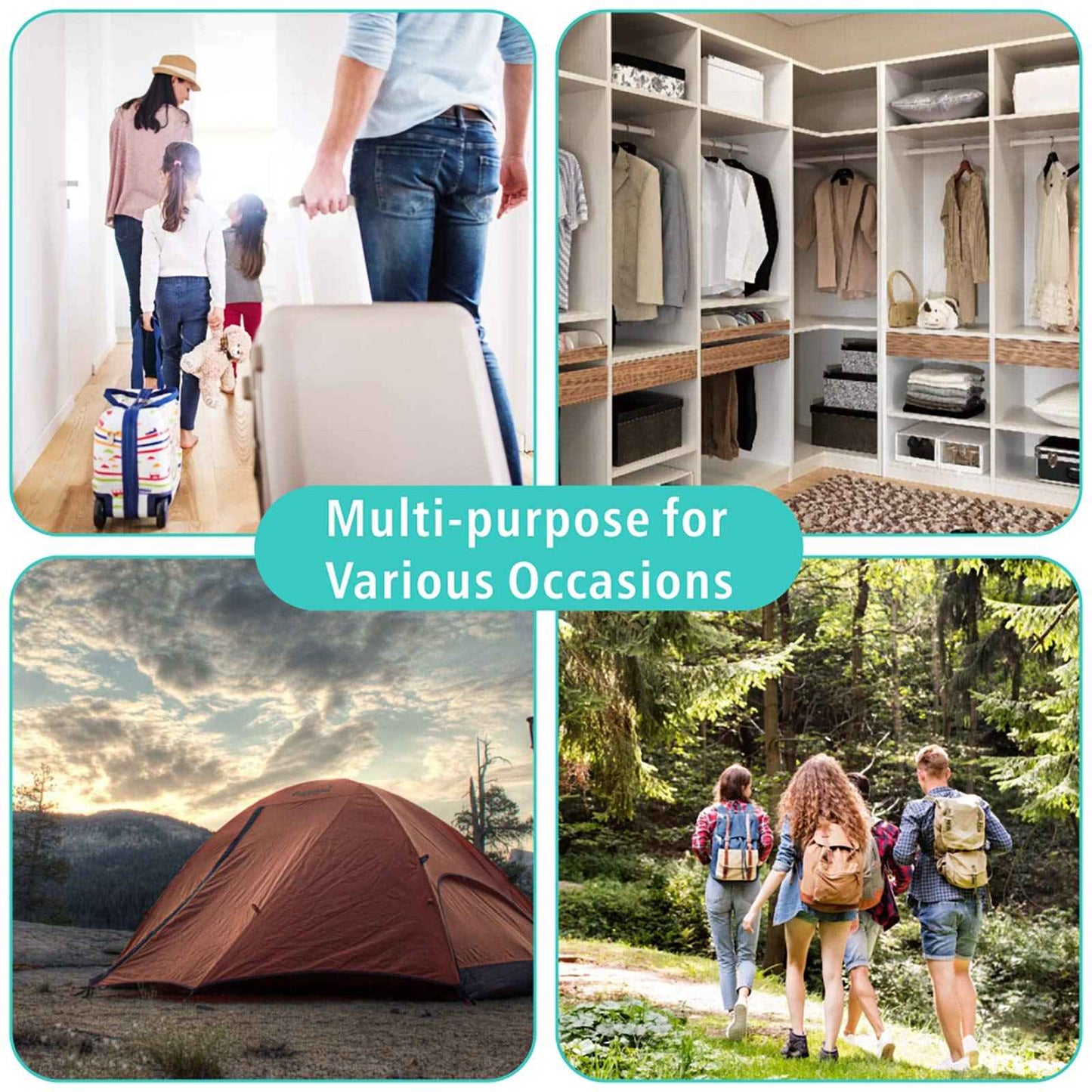 F-color 5 Pack TSA Approved Toiletry Bag and 3 Pack Clear Makeup Bag