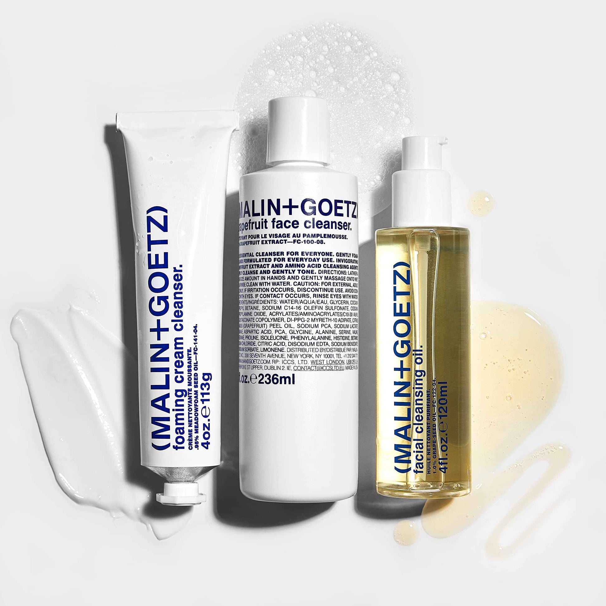 MALIN+GOETZ Foaming Cream Cleanser | Gentle Daily Cream-to-Foam Face Wash with Jojoba Milk, Prebiotics + Ceramide-Rich Glycolipids | Non-Stripping, pH-Balanced Formula | Vegan + Cruelty-Free (4 Fl Oz)