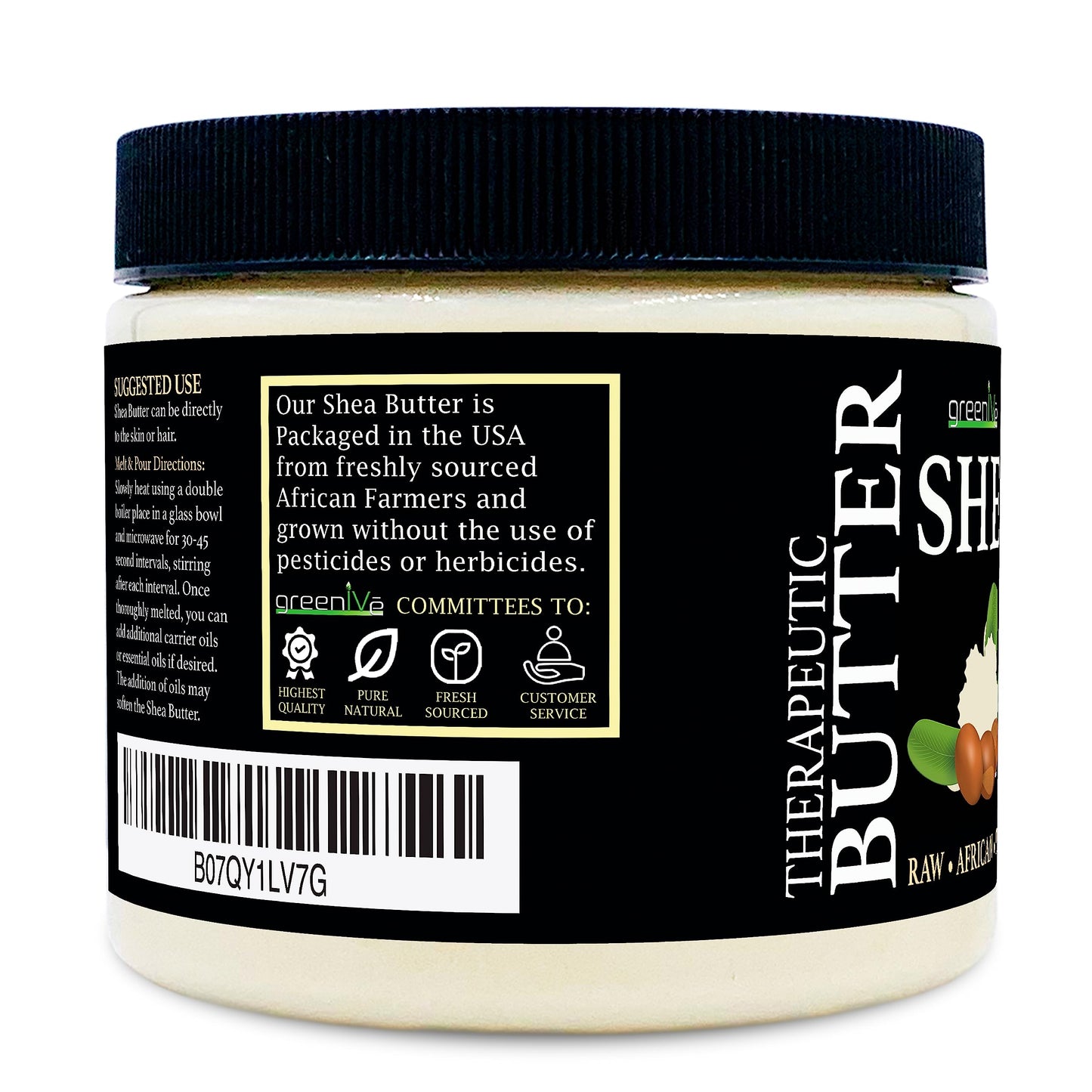 GreenIVe Shea Butter Raw 100% Pure Organiclly Grown Ivory Shea for Moisturizing or DIY Butters, Lotions, Soaps.