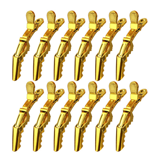 Hair Clips 12 pack – Premium Hair Clip, Clips for Hair, Large Hair Clips For Styling Sectioning, Croc Clips, Hair Styling Clips For Thick Hair - Gold