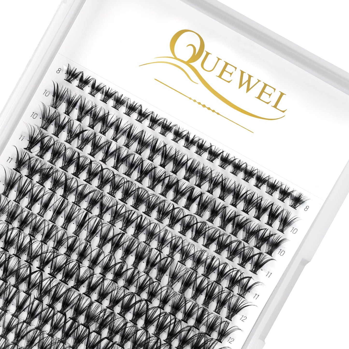 QUEWEL Lash Clusters 240Pcs Cluster Lashes 30D 0.07D Curl Mix8-14mm Individual Lashes Soft&Comfortable DIY Eyelash Extension at Home(30D 0.07D MIX8-14)