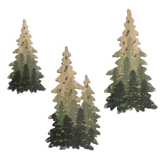 Limygus Woodland Wall Art Paintings Bushes Wall Decorations Set of 3