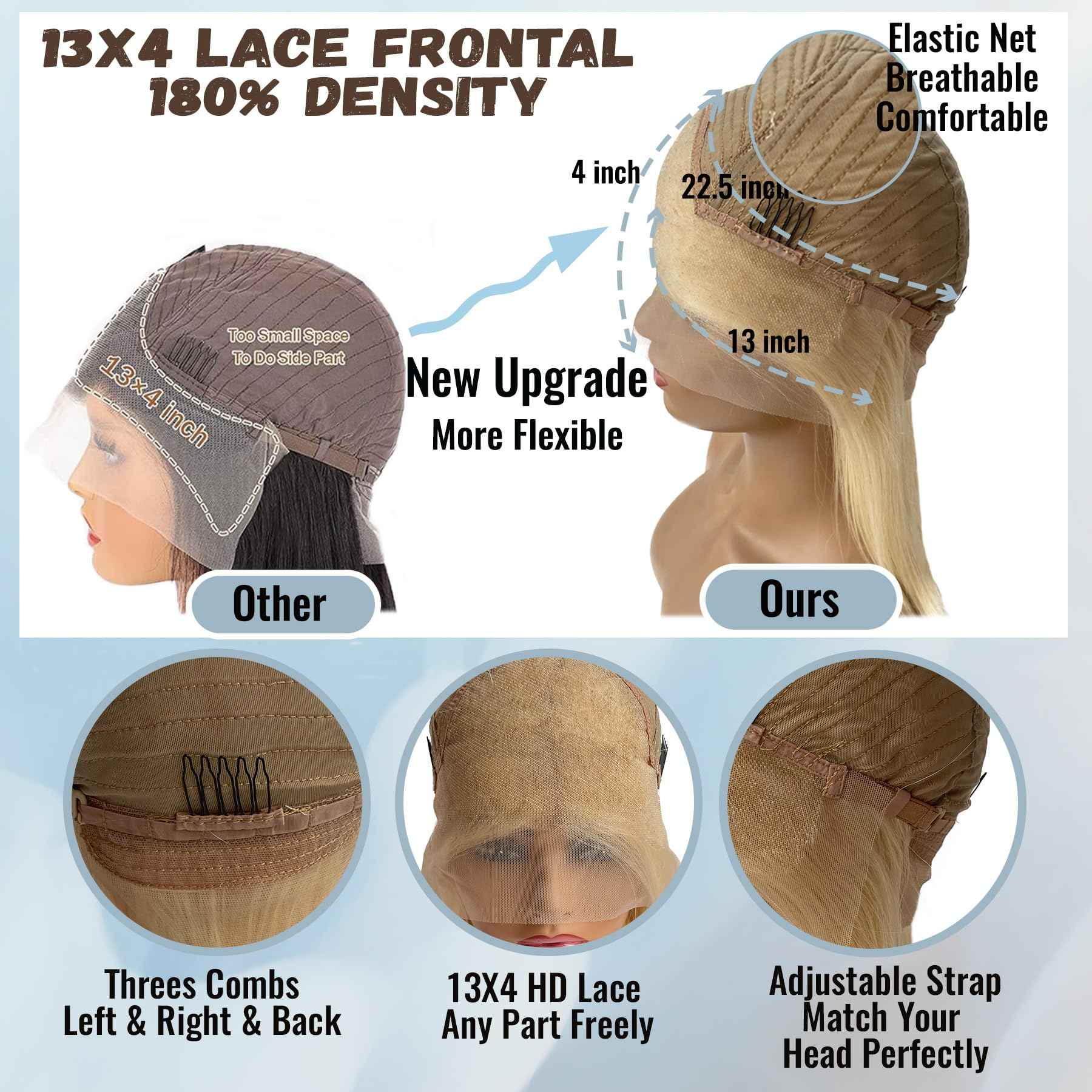 Blonde Bob Wig - 613 Lace Front, Human Hair, 13x4, HD, Pre-Plucked, 10in