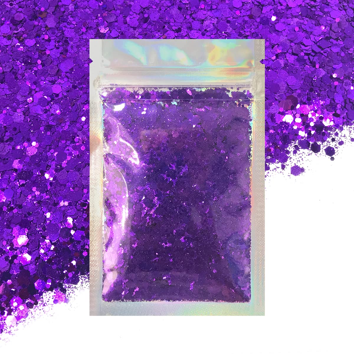 Purple - Face & Body Glitter - Chunky Glitter - Cosmetic Grade - Uses Include: Festival Rave Makeup Face Body Nails Resin Arts & Crafts, Resin, Tumblers