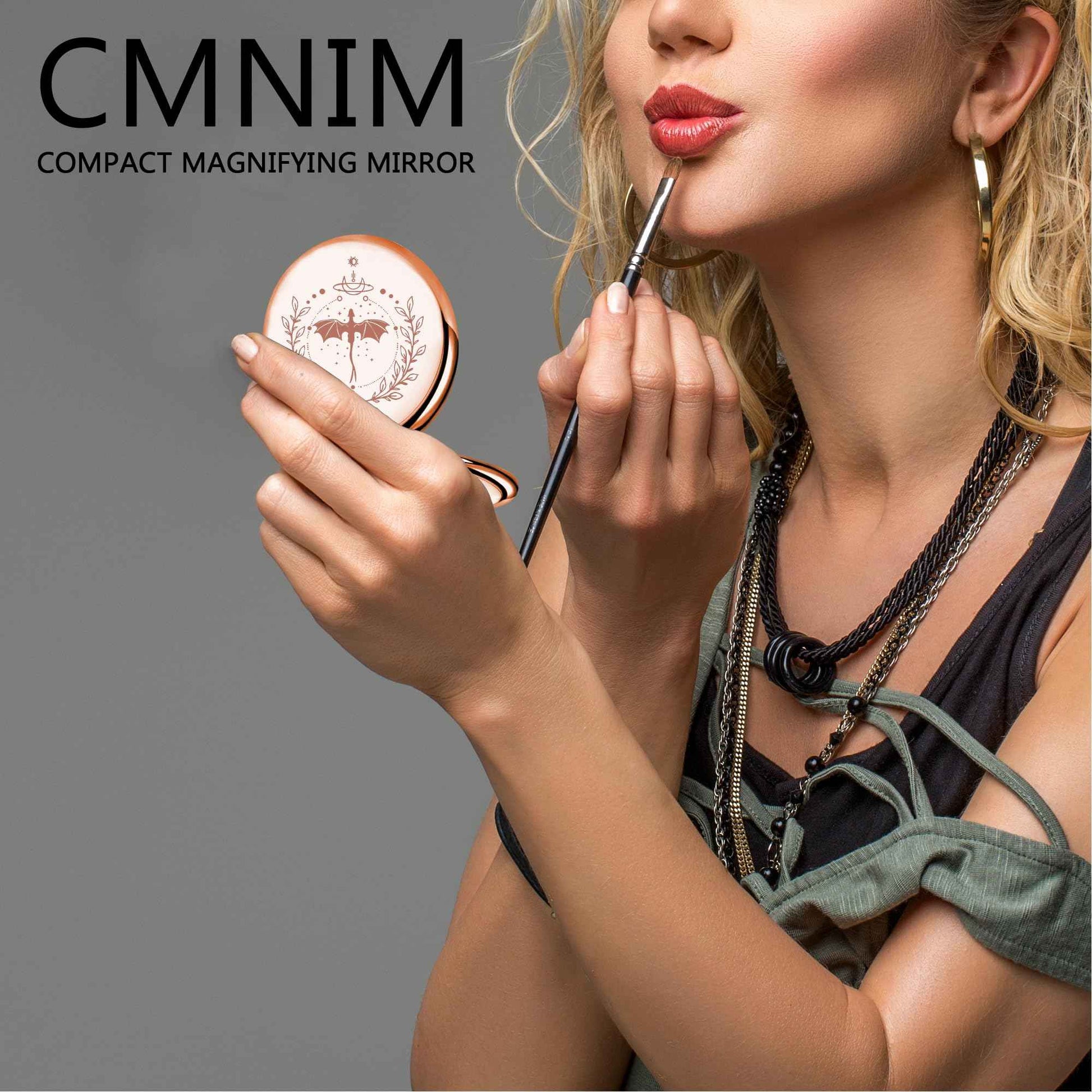 CMNIM FWing Book Merch Gift Mirror FWing Book Dragon Makeup Compact Mirror Ya Fantasy Book Lover Travel Mirror Dragon Rider Gift