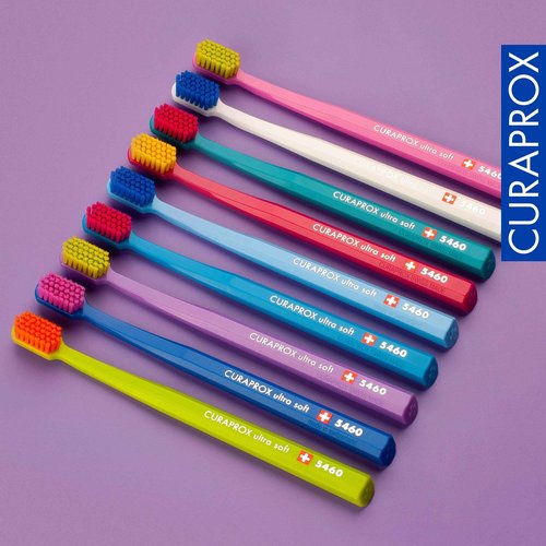 Curaprox CS 5460 Ultra-Soft Toothbrush – Adult Tooth and Gum Care | Super Soft Curen® Bristles for Gentle Cleaning | Light Blue, Single Pack