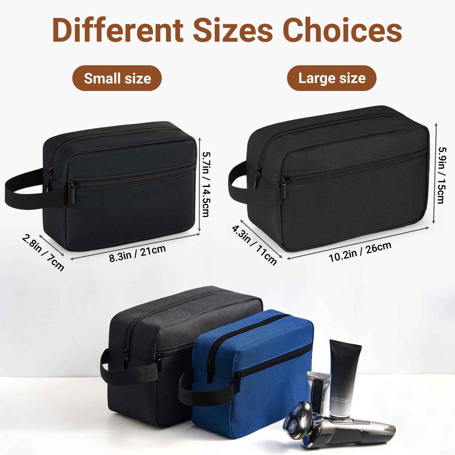 Elviros Travel Toiletry Bag for Women and Men,Lightweight Makeup Bag Hanging Dopp Kit with Shaving Compartment Cosmetic Organizer Small Tool Bag Travel Essentials,Gifts for Men(Black)