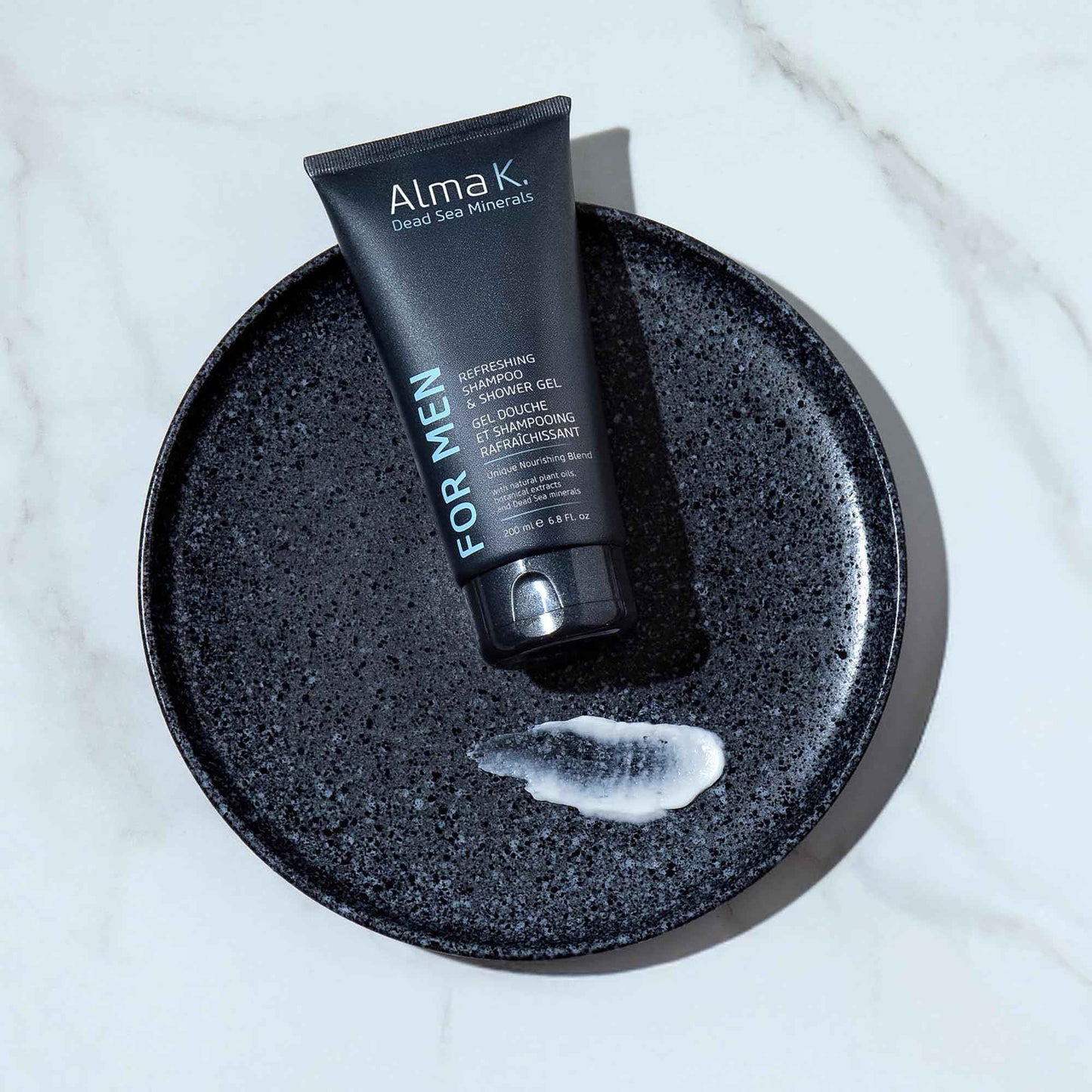 ALMA K Refreshing Shampoo and Shower Gel - 2 in 1 Mens Body Wash and Clarifying Shampoo - Antioxidant-Rich with Argan Oil, Dead Sea Minerals - 6.8 oz (Pack of 2)