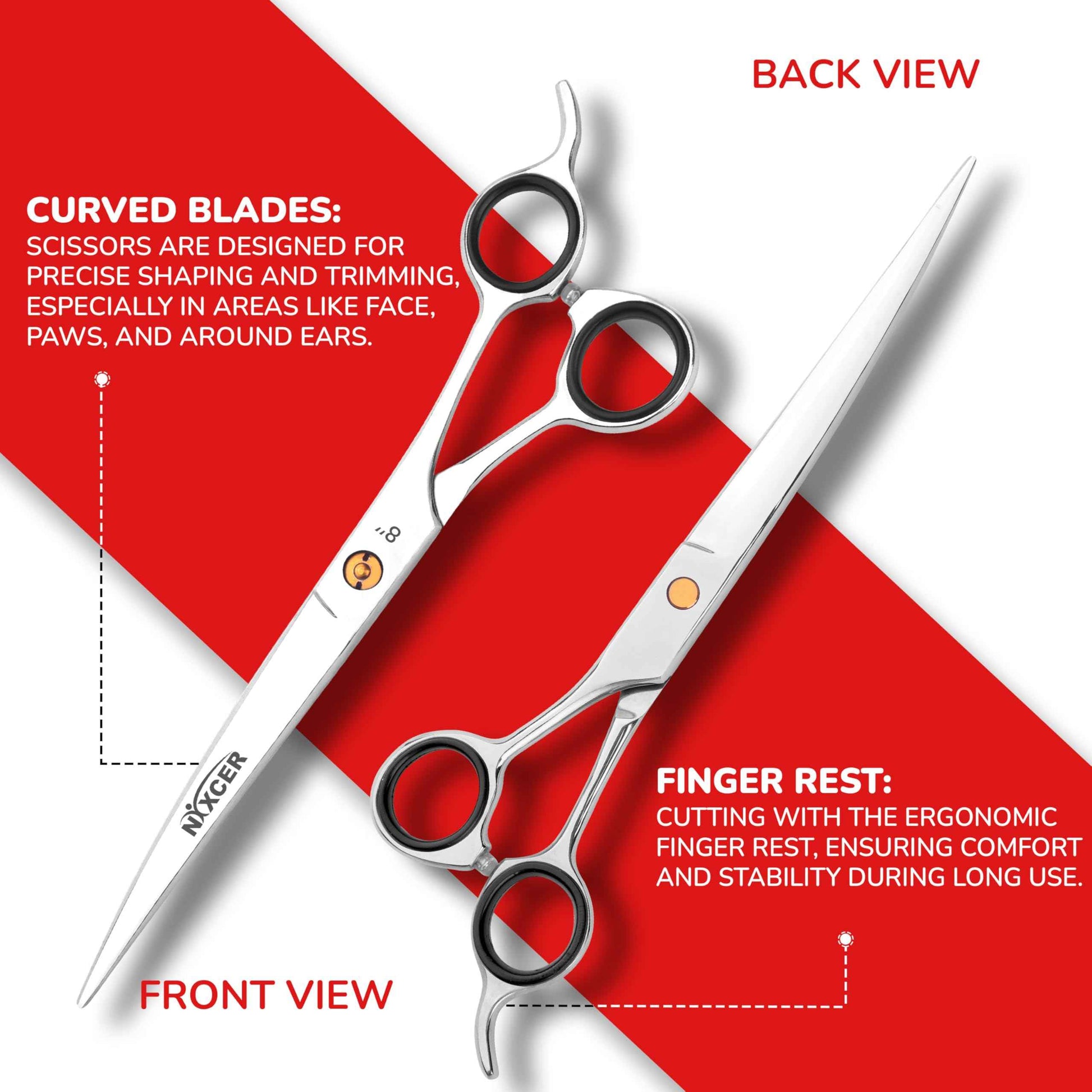 NIXCER Pet Grooming Kit - 4-Pack Rexine Zipper Bag for Convenient Pet Care, Essential Grooming Tools, Gray