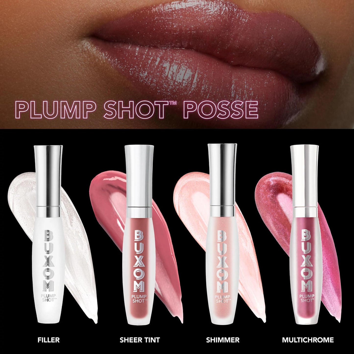 BUXOM Plump Shot Collagen-Infused Lip Serum, Starstruck Coral Multichrome