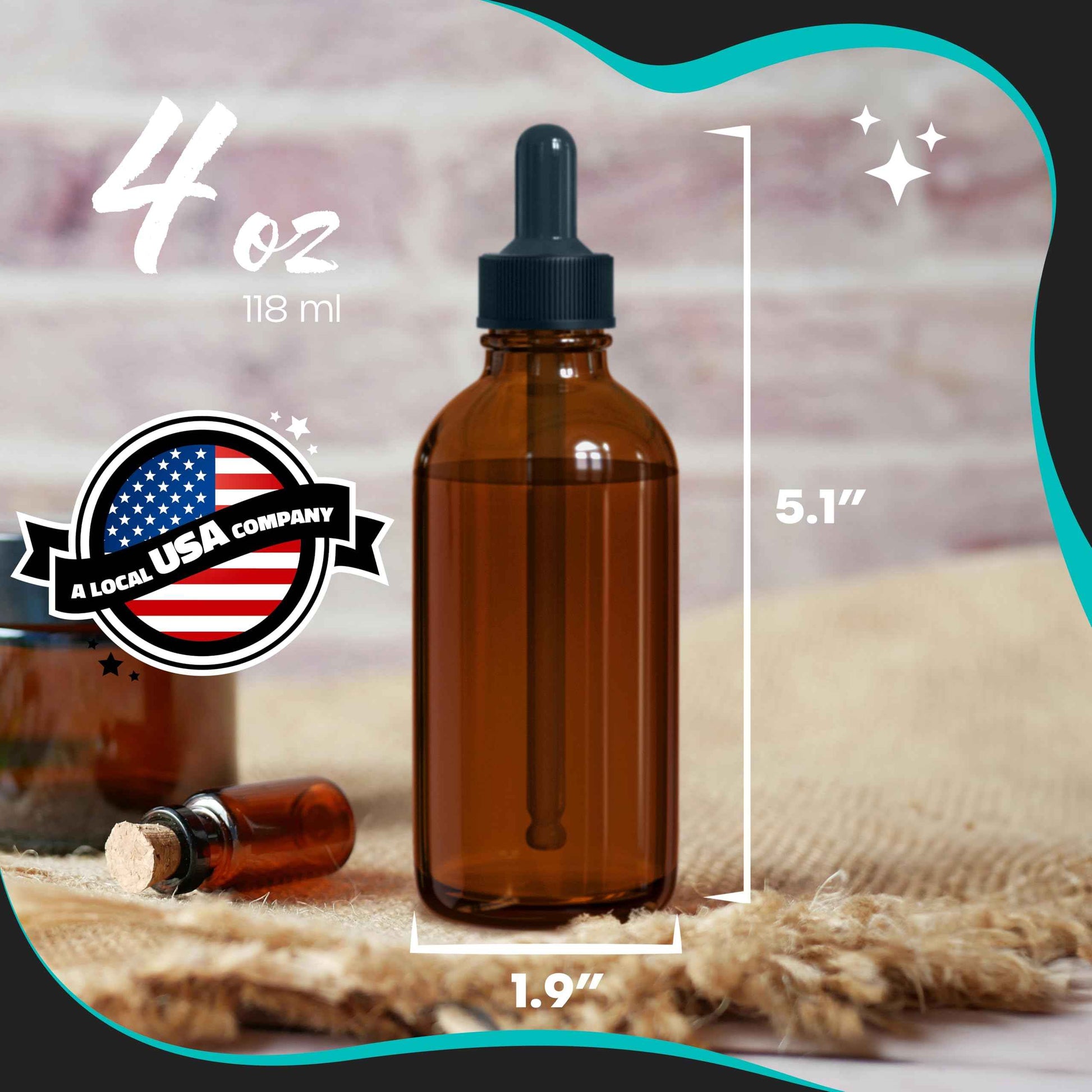 Nevlers 3 Pack Amber Dropper Bottle 4oz Set | Amber Tincture Bottles with Dropper, Shrink Wraps and Funnel | Leakproof Small Oil Bottles for Hair or Eye Dropper Bottle