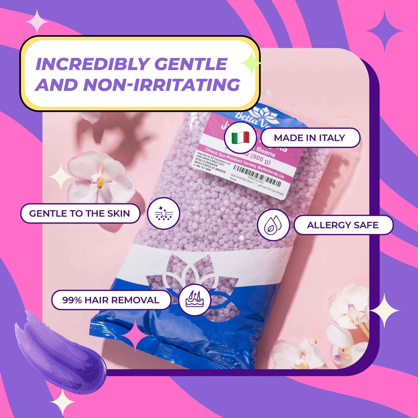 Wax Beans - Hard Wax Beads for Hair Removal - Brazilian Eyebrow Home Body Wax for Men Women 28oz