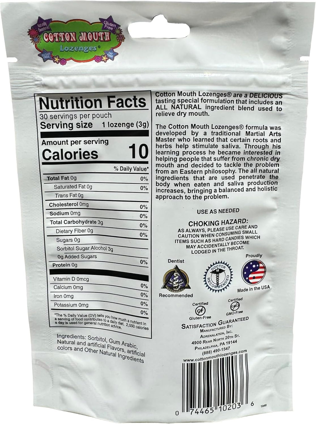 Dry Mouth Relief Fruit Mix 3.3oz Bag (1 Bag) | Relieves Dry Mouth & Increases Saliva Production, Sugar Free, Gluten Free, Delicious Fruit Flavor, Individually Wrapped, 30 Ct