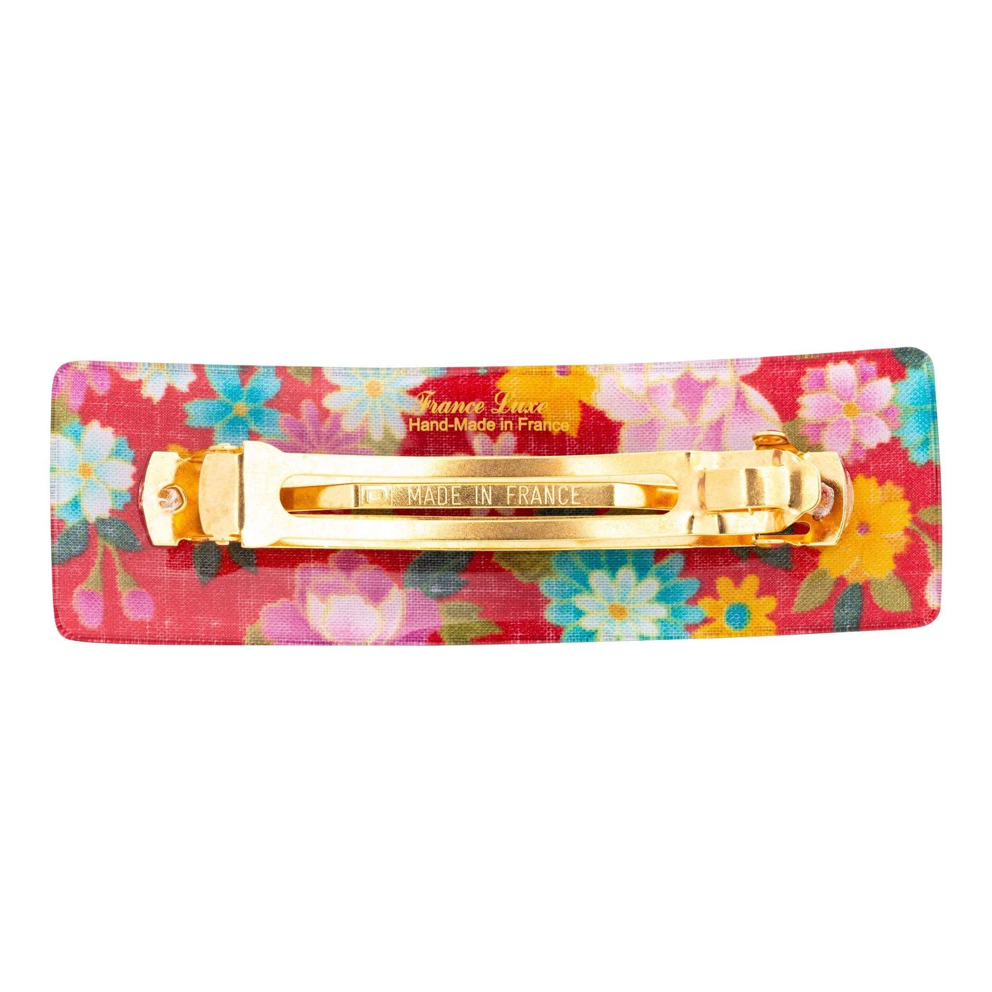 France Luxe Large Rectangle Barrette - Kyoto Red