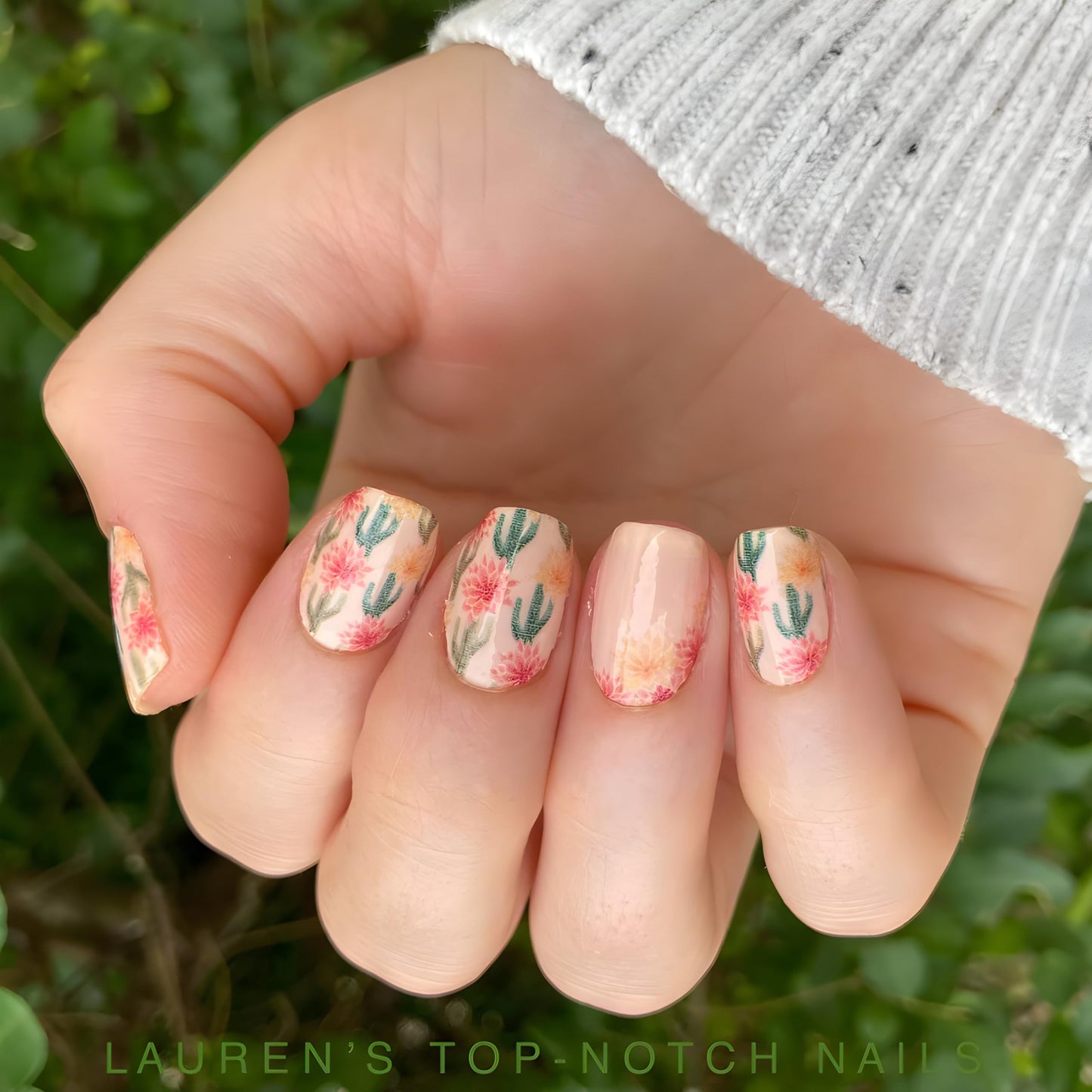 Desert Flora - Color Street Nail Strips - August 2021 Host Exclusive, Green, Orange, FDC289