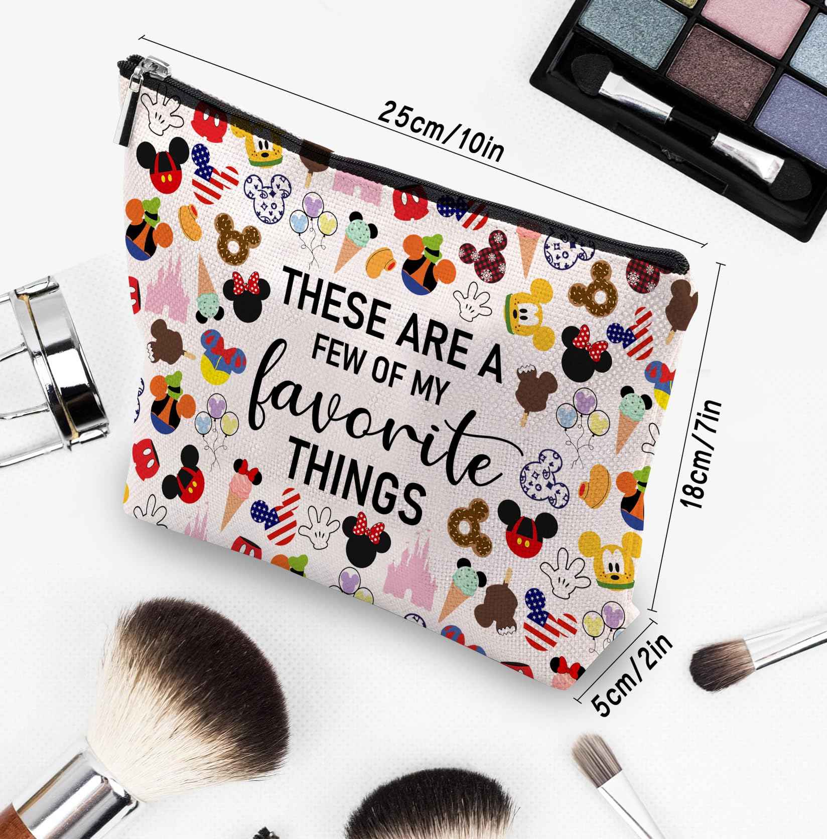 CEASQVAA Vacation Trip Gift Fairytale Fans Makeup Cosmetic Bag Mouse Family Trip Snacks Makeup Bag Magic Kingdom Gift Mouse Favorite Things Zipper Pouch