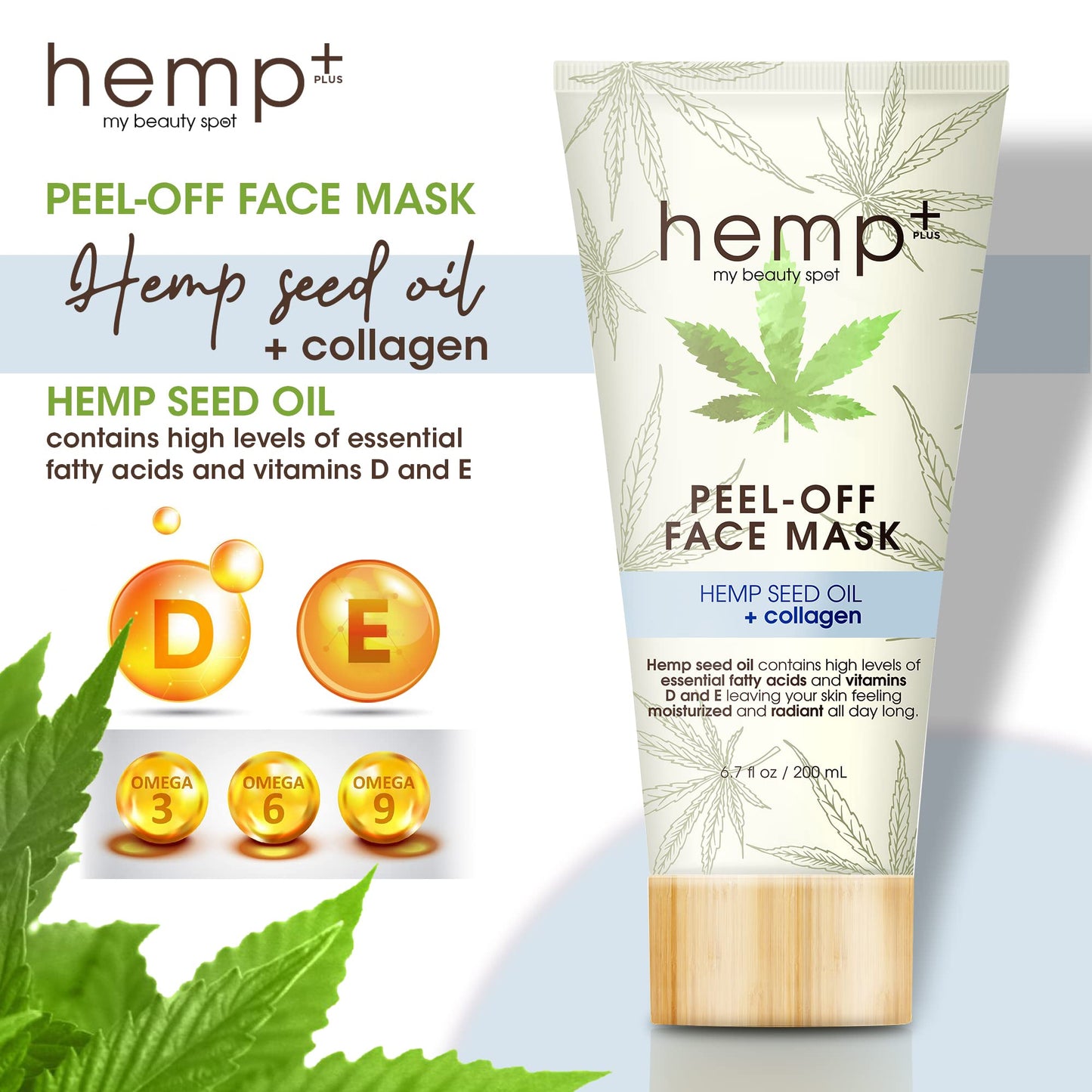 My Beauty Spot Hemp Plus Peel Off Face Mask Face Mask Skin Care for Women Hemp Seed Oil Infused Face Masks For Women Skin Care