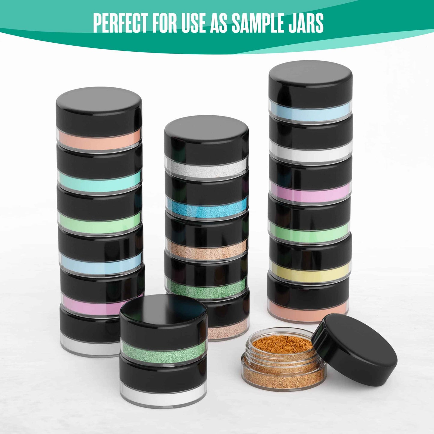 Houseables Sample Containers, Sample Jars, Lip Balm Containers, Mini Jars with Lids, Small, Empty for Makeup, Powder, Gloss, Cosmetic, Tiny, Chapstick, Dab, Wax, Scrub, Little, Plastic, 3 Gram, 200PK