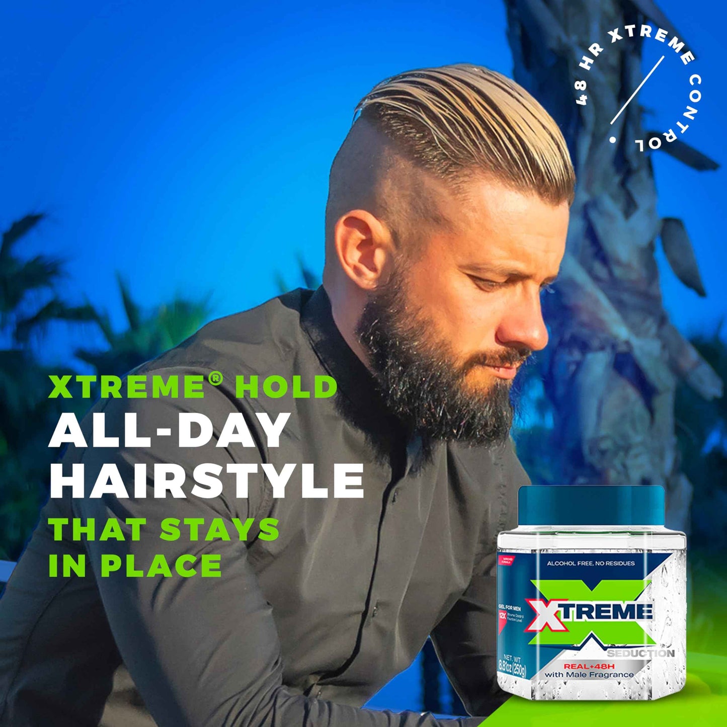 Xtreme Gel Seduction Styling Hair Gel For Men With Aloe Vera and 48-Hours Control, 8.81 oz (Pack of 12)