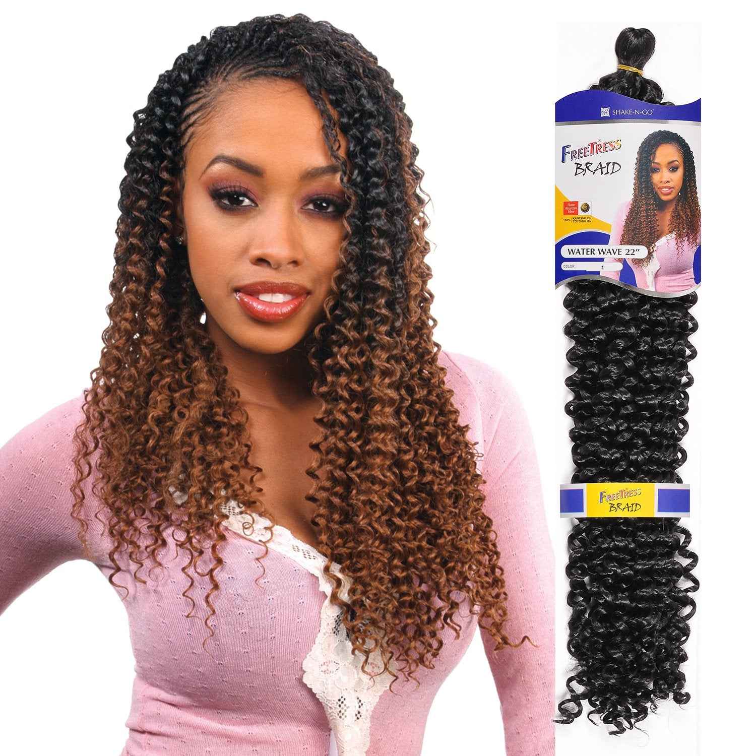 Synthetic Hair Braids FreeTress Water Wave Bulk 22" (6-Pack, TT33)