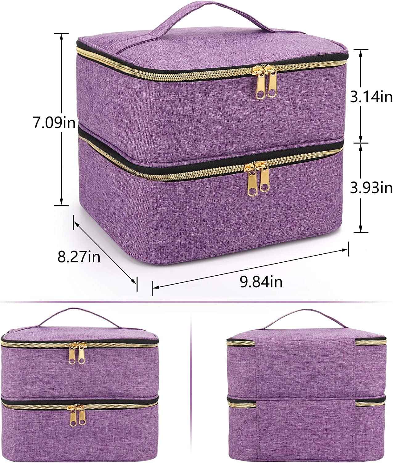 SCNWQ Nail Polish organizer Case Double Layer Nail Polish Tool Storage Bag Fits Nail Lamp Dryer and 30PCS Nail Polish Bottles Travel Carrying Case for Nail Polish Drill Manicure set