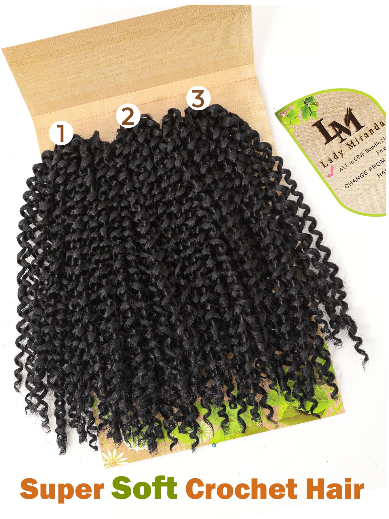 LADY MIRANDA Afro kinky Curly Crochet Hair Marlybob Braiding Hair Extensions for Black Women Jerry Curl Crochet Hair 6X Braid Hair Short Passion Twis Synthetic Extensions (Black)