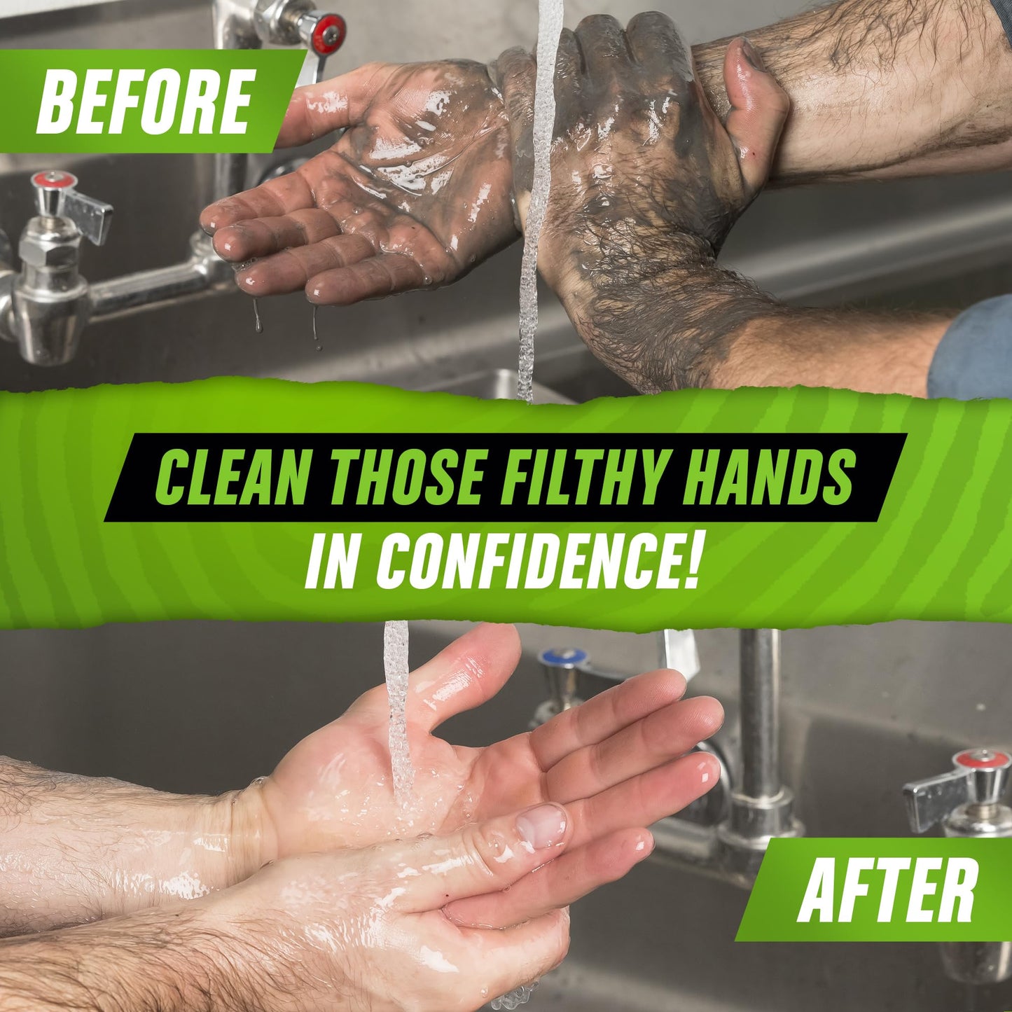 Grip Clean - Degreaser Hand Cleaner for Auto Mechanics - Dirt-Infused Liquid Hand Soap Absorbs Grease, Oil, & Odors. Natural Heavy Duty Pumice Soap with Moisturizing Ingredients. Lime Scented