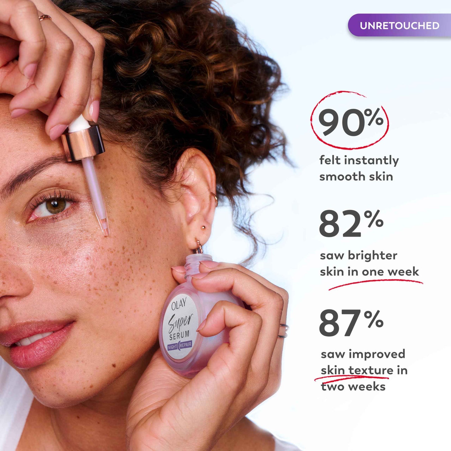 Olay Super Serum Night Repair, Fragrance-Free - Niacinamide, Peptide, Salicylic & Lactic Acid, Glycerin - 5-in-1 Skin Care Benefits - Hydrating, Evens Tone, Reduces Dark Spots, Anti-Aging, 1.7 Oz