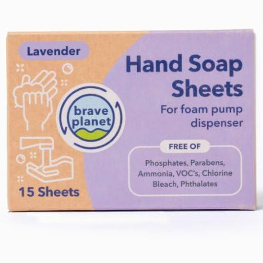 Brave Planet Hand Soap Sheets Lavender Fragrance – Eco-Friendly Sheets for Hand Washing & Sanitization with Powerful Cleaning Action – Must-have Travel and Camping Essentials – 15 Sheets