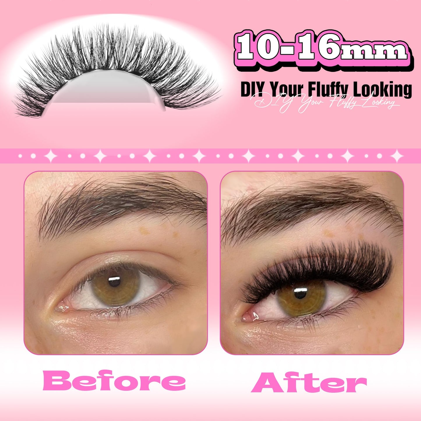 ALICE Lash Extensions Fluffy 336pcs 80D Lash Clusters Cluster Eyelash Extensions Thick Volume Faux Mink Individual Lashes Mix 10-18mm Long Eyelash Clusters