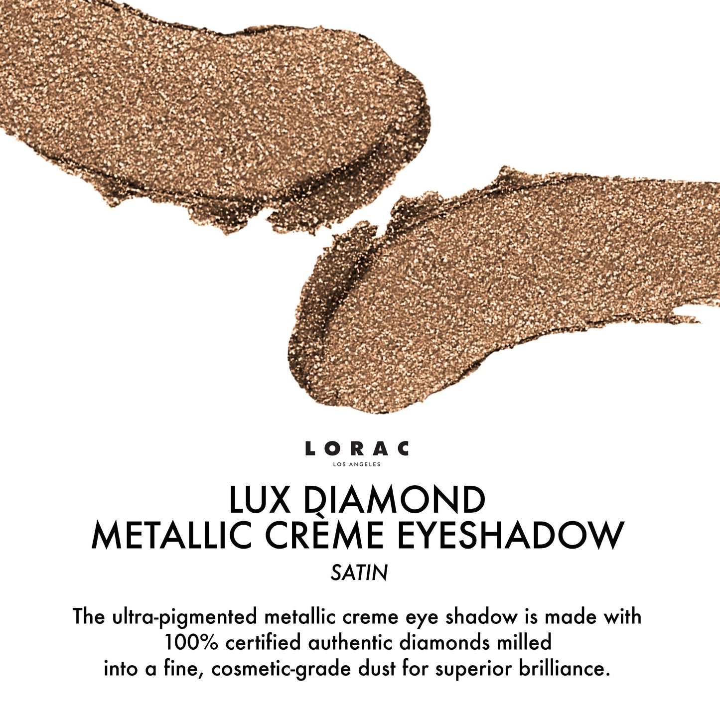 LORAC Lux Diamond Crème Eye Shadow | Metallic Shimmer Eyeshadow Powder | Suede Brown (Pack of 2)