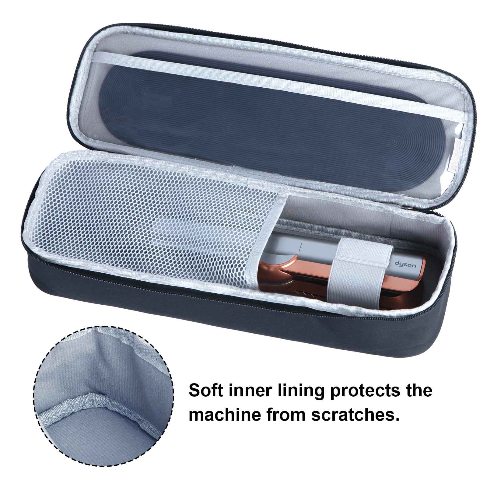 GENCAM Carrying Case Compatible with Dyson Airstrait Straightener, Travel Case for Airstraight, Portable Storage Case for Airstrait/Corrale Hair Straightener (Black)