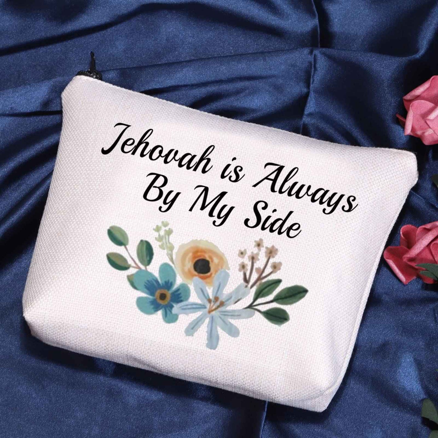POFULL JW Baptism Gift Jehovah is Always By My Side Cosmetic Bag JW Pioneer Gifts (Jehovah By My Side)