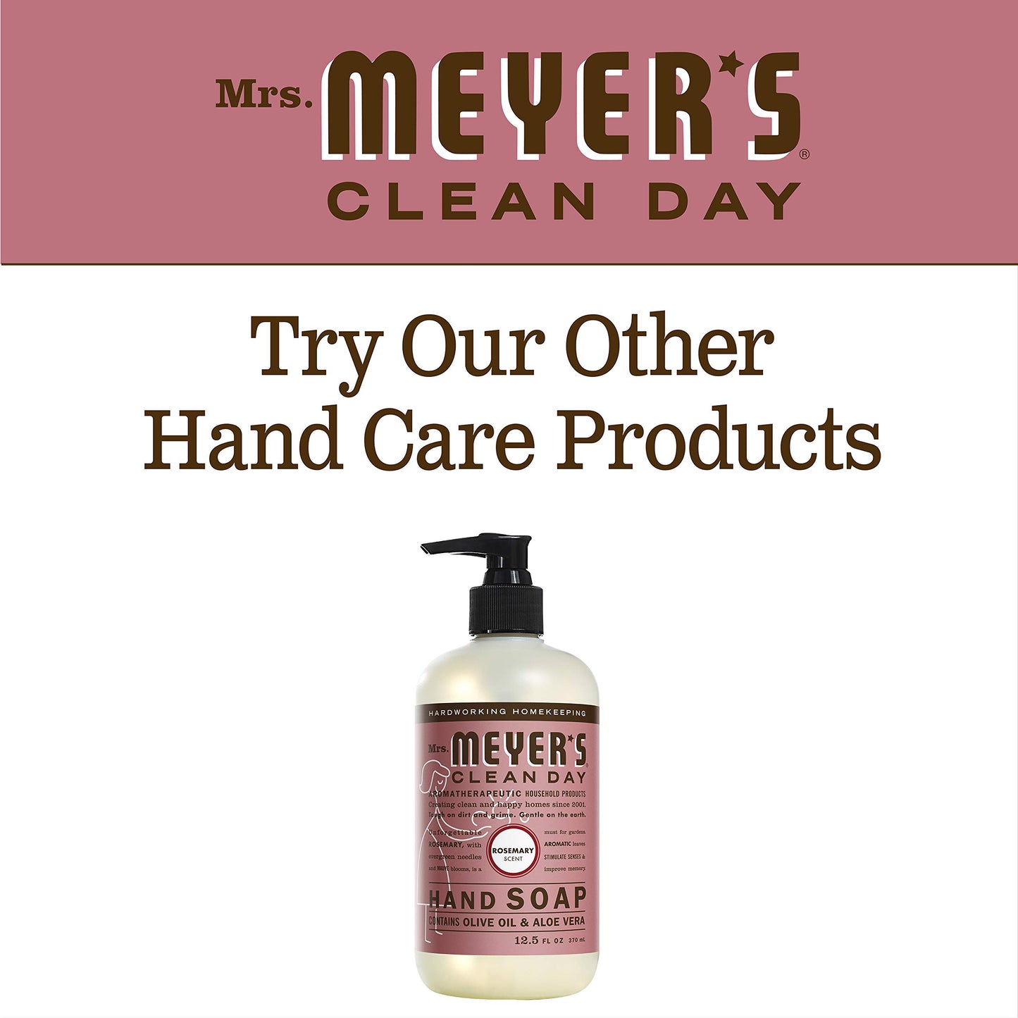 Mrs. Meyer's Clean Day Liquid Hand Soap Bottle, Rosemary Scent, 12.5 Fl Oz (Pack of 3)