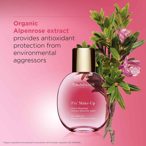 Clarins Fix Make-Up Setting Spray | 4-in-1 Makeup Setting Spray | 24H¹ Fresh and Flawless Makeup | 12H² Hydration | Locks Out Harmful Pollutants | Boosts Radiance | All Skin Types