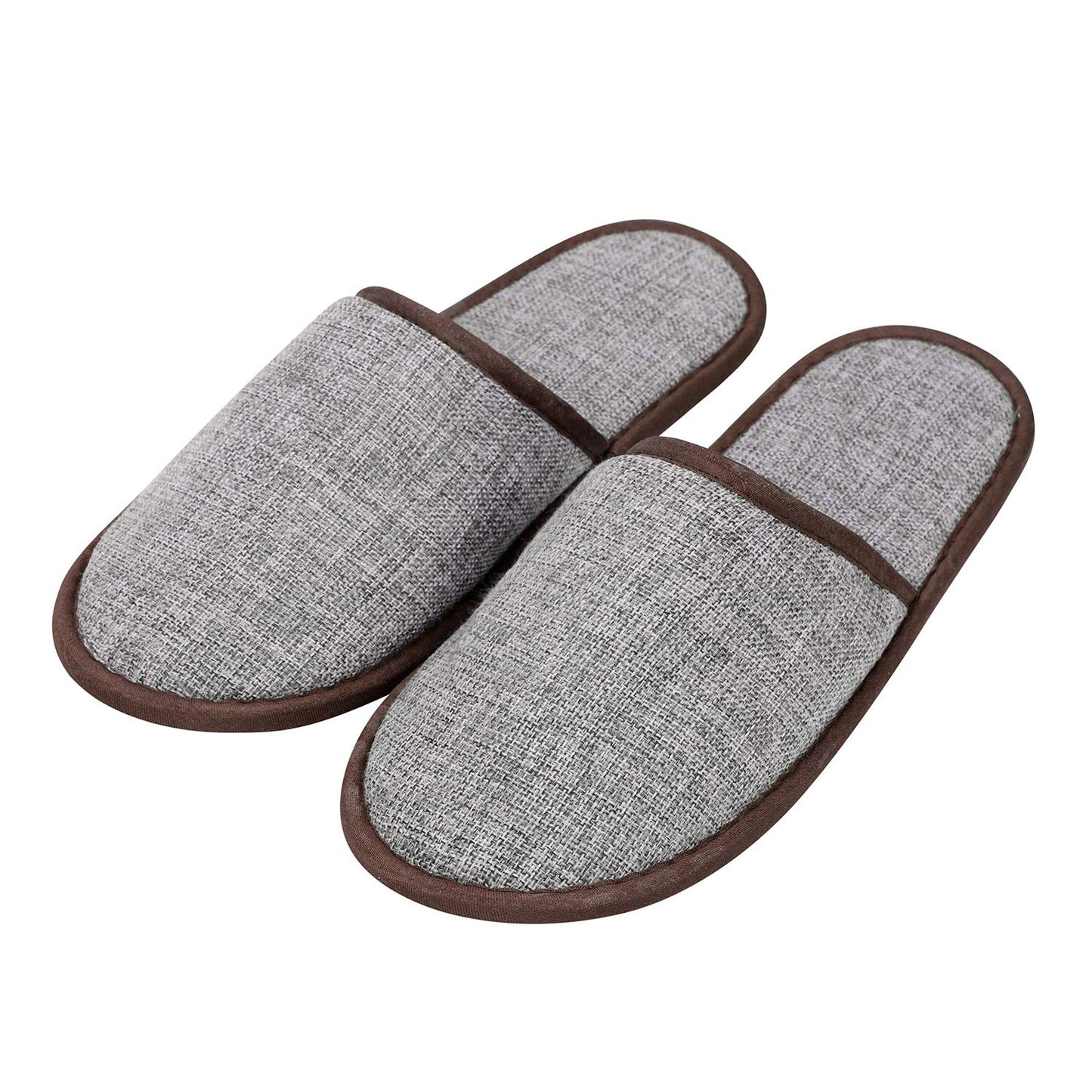 Ibluelover Portable Travel Spa Slippers Foldable Flat Closed Toe Home Shoes with Non-Slip Sole Spa Hotel Slippers Washable Guest Room Cotton Indoor House Shoes Business Trip Flight Footwear