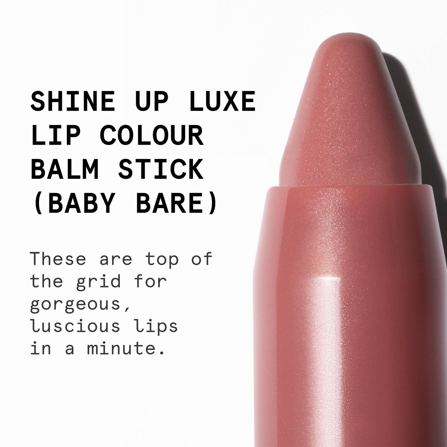 Beauty Pie Shine Up Luxe Lip Colour Balm Stick (Baby Bare) For Hydrating, Softening & Soothing Lips