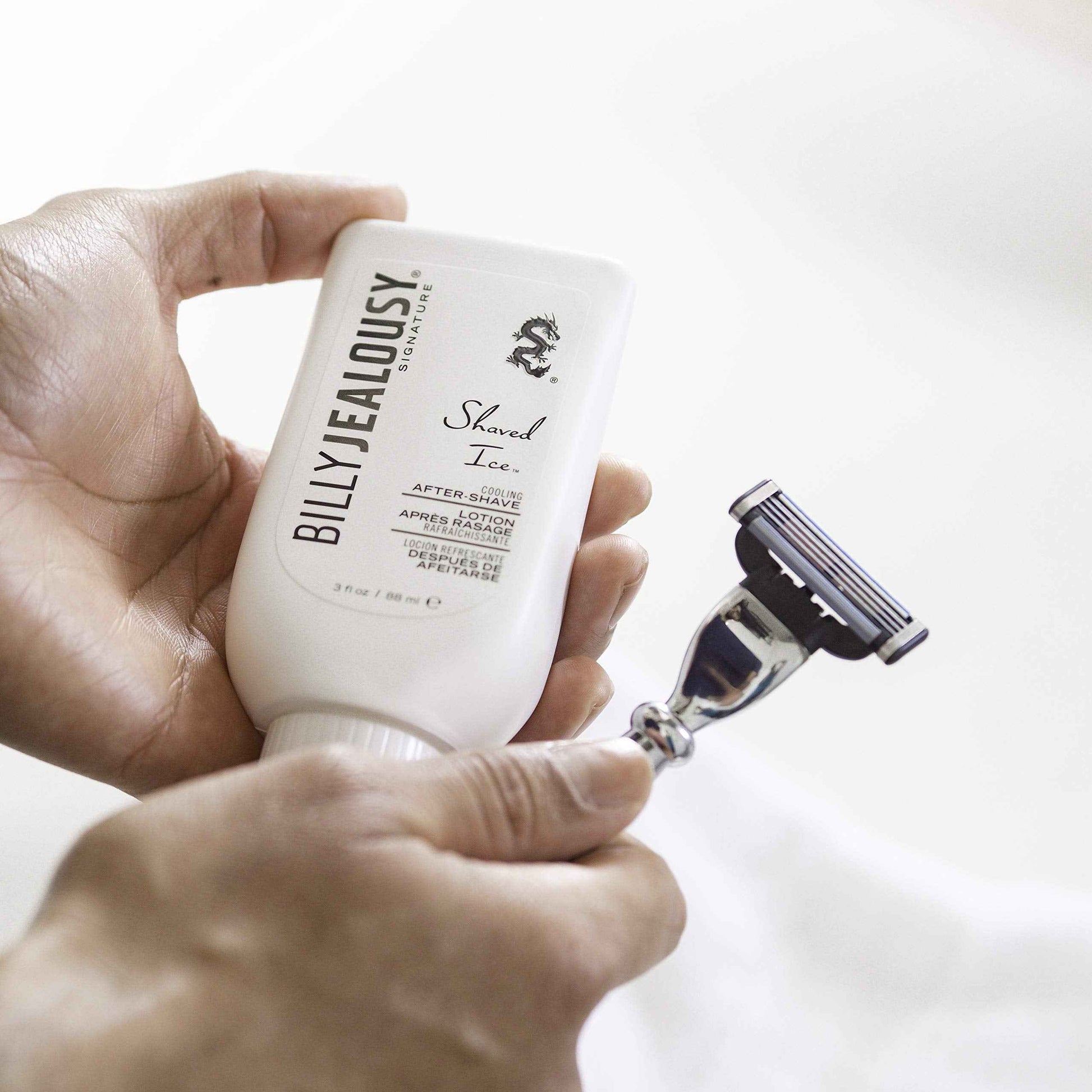 Billy Jealousy Shaved Ice After Shave Balm for Men with Aloe Leaf Juice, Cools & Hydrates Skin, Relieves Razor Irritation and Prevents Ingrown Hairs, 3 Fl Oz