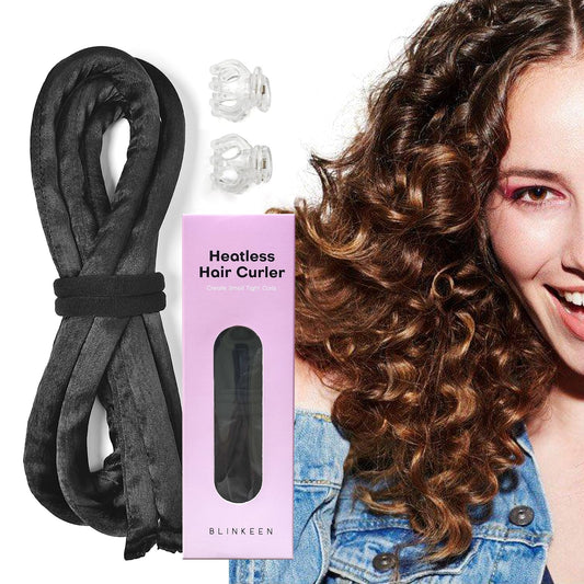 BLINKEEN Thin Heatless Hair Curler, Small Heatless Curls Headband, No Heat Hair Curlers to Sleep In, Overnight Heatless Curling Rod Headband (Black)