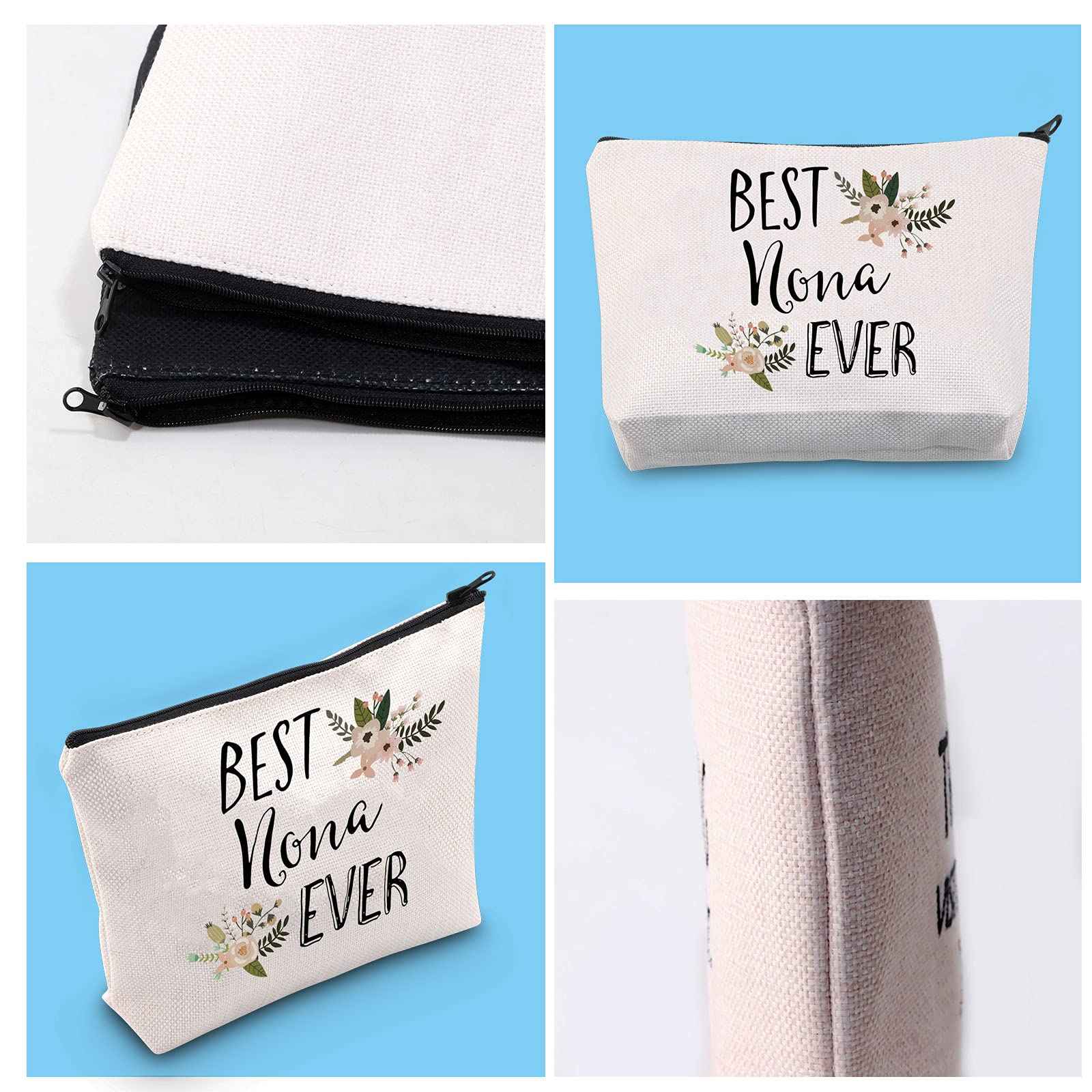GJTIM Funny Nona Gift for Grandma Best Nona Ever Cosmetic Bag from Grandchildren (Best Nona Ever Bag)