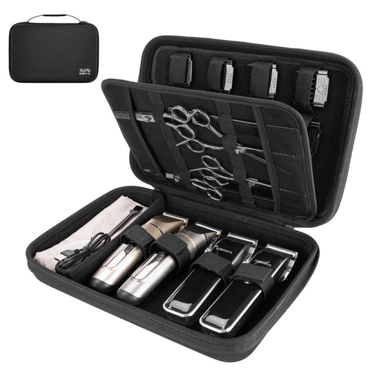 SMYV Barber Bags for Clippers and Supplies, Sturdy Clipper Storage Case for Barber Accessories, Hair Trimmer Organizer for Men Razor Guard Grooming Kits (Case Only)