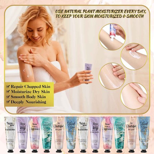36pcs Mini Body Lotion Bulk Christmas Stocking Stuffers Inspirational Employee Appreciation Team Gifts for Women Travel Size Dry Skin Hand Cream Lotion for Teachers Day Christmas Staff Coworker Women