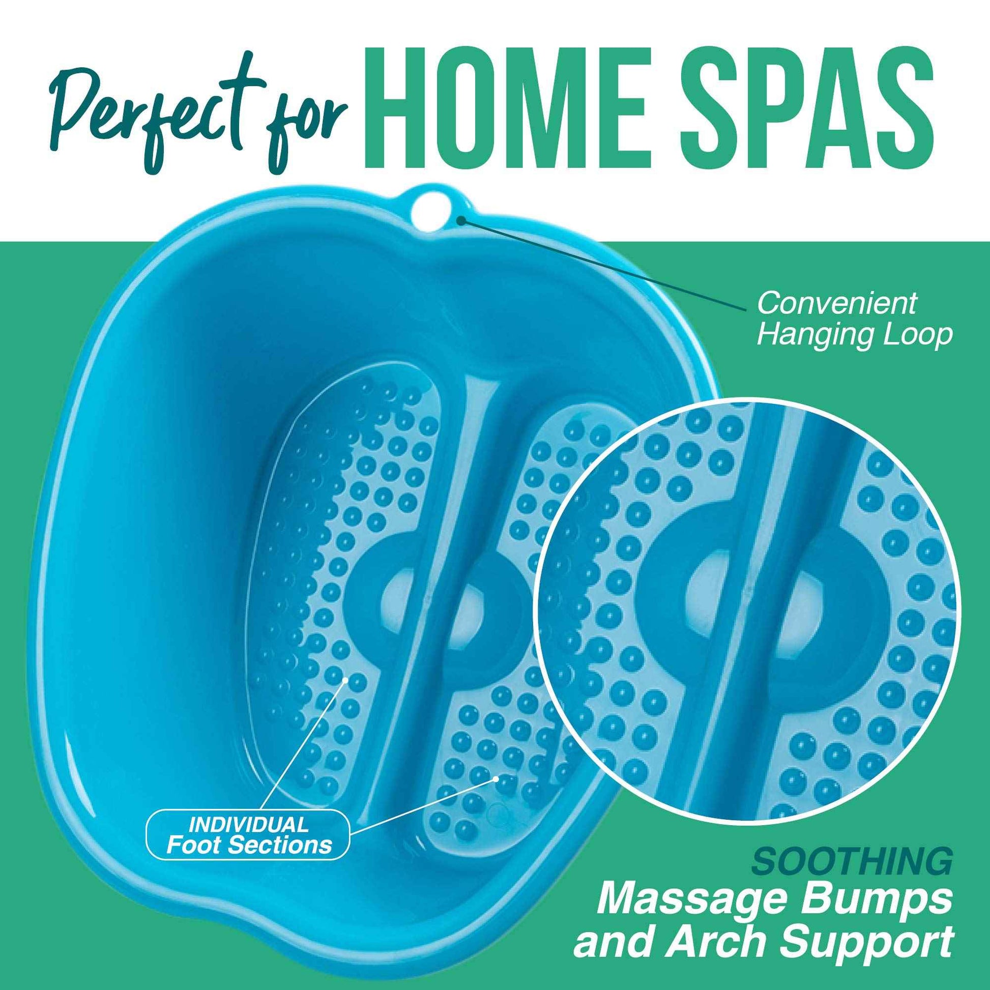 Foot Soaking Bath Basin – Large Size for Soaking Feet | Pedicure and Massager Tub for at Home Spa Treatment | Callus, Fungus, Dead Skin Remover, Blue