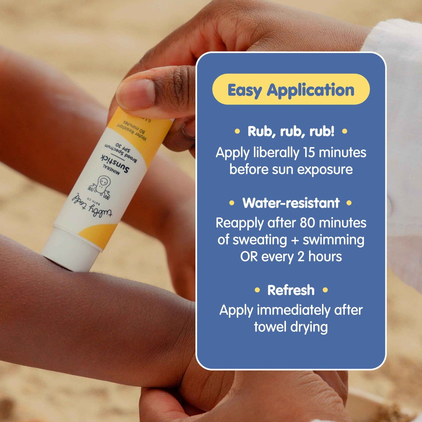 TUBBY TODD Mineral Sunstick - Broad Spectrum SPF 30 Sunscreen for Kids - Water-Resistant Stick Sunscreen for Body & Face - Safe for Sensitive Skin - 2 Pack, 0.5 oz