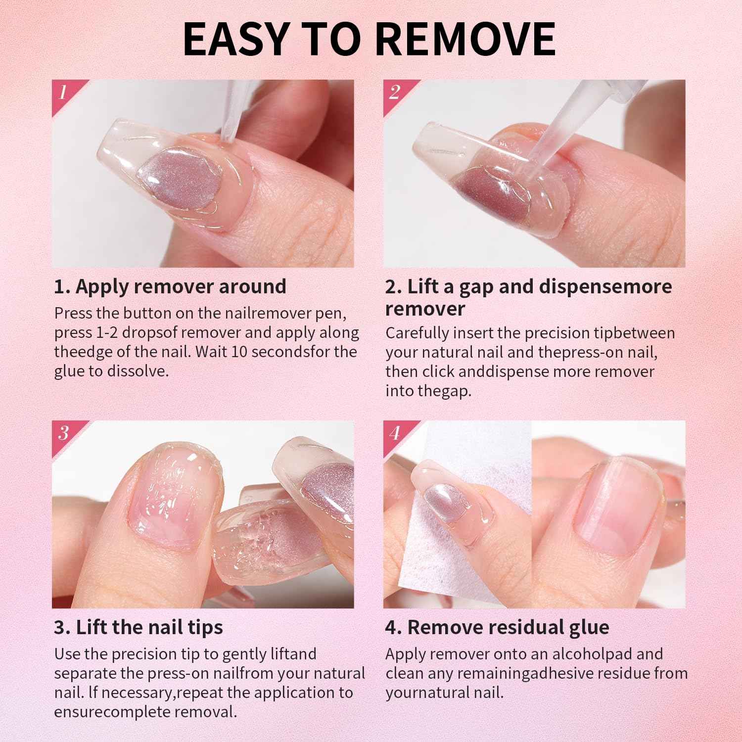 MAGIC ARMOR 15g Semi Solid Nail Glue Gel with 5ml Remover Glue Pen, Super Glue for Press On Nails, No UV Light Needed Long Lasting, Click Removal Pen Design 3-in-1 Remover