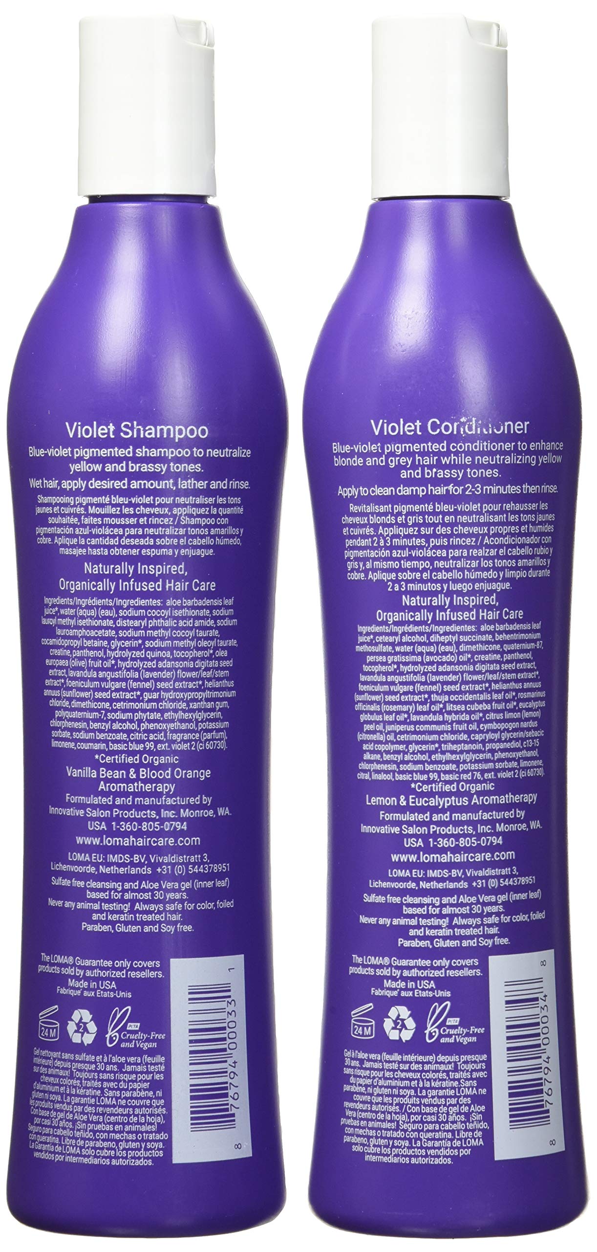 Loma Hair Care Violet Shampoo Violet Conditioner Duo, 12 Fl Oz , 2 Count (Pack of 1)