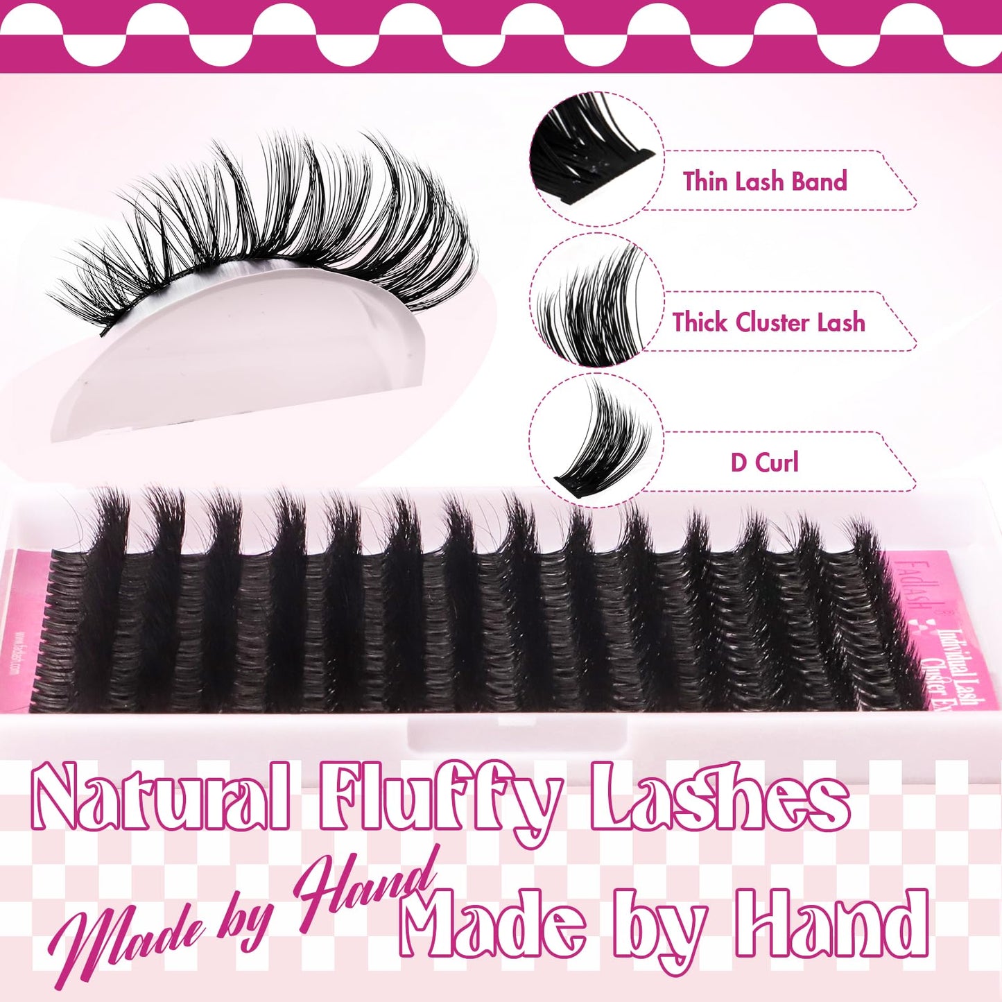 Lash Clusters 80D 255pcs 10-18mm Mixed Tray 3D Effect Fluffy Cluster Lashes D Curl Wispy Individual Lashes False Mink Eyelashes DIY Flat Lash Extension Individual Lashes Cluster (80D-0.07-D,10-18mm)