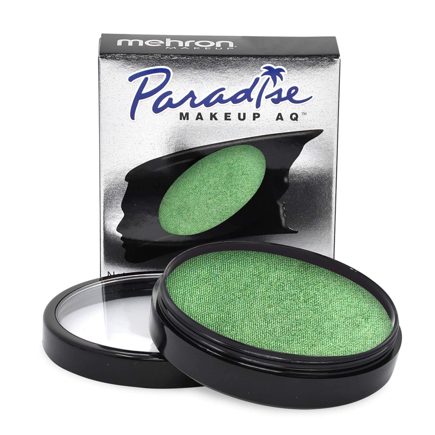 Mehron Makeup Paradise Makeup AQ Pro Size | Stage & Screen, Face & Body Painting, Special FX, Beauty, Cosplay, and Halloween | Water Activated Face Paint & Body Paint 1.4 oz (40 g) (Metallic Green)