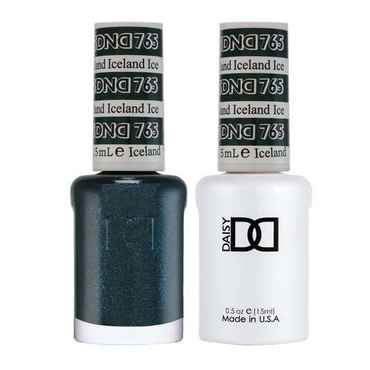 DND Gel Polish Set, Blue Collection, UV Gel Polish and Air Dry Nail Lacquer, Matching Chip-Free Polish Duo, 765 Iceland, 0.5 Fl Oz